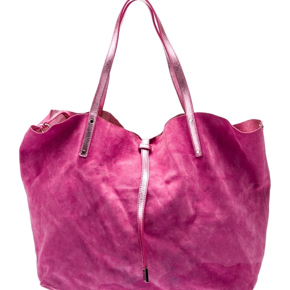 NEW Tiffany & Co Pink Leather/Suede 2 Way Reversible Tote Bag - Picture 2 of 10